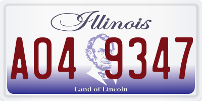 IL license plate A049347
