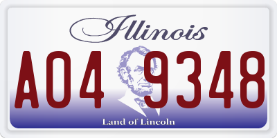 IL license plate A049348
