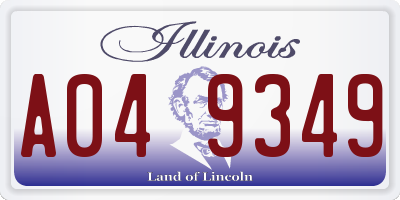 IL license plate A049349