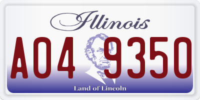IL license plate A049350