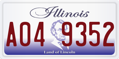 IL license plate A049352