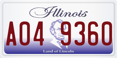 IL license plate A049360