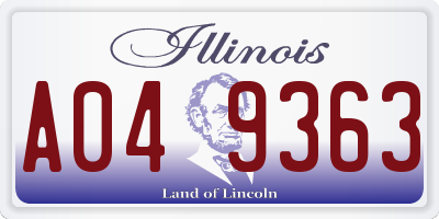 IL license plate A049363