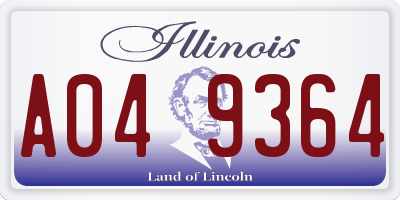 IL license plate A049364
