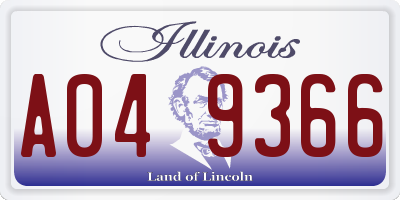 IL license plate A049366