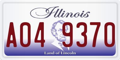IL license plate A049370