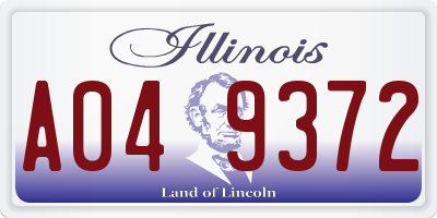 IL license plate A049372