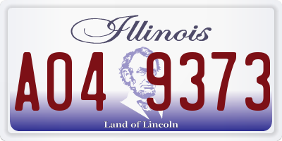 IL license plate A049373