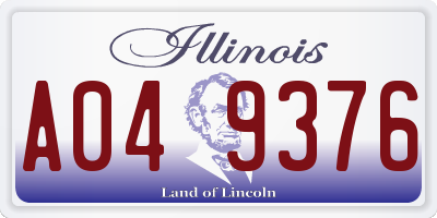 IL license plate A049376