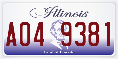 IL license plate A049381
