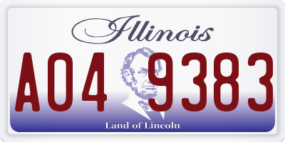 IL license plate A049383