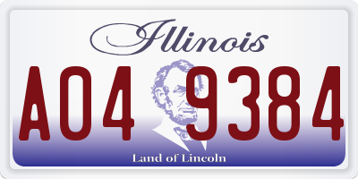 IL license plate A049384