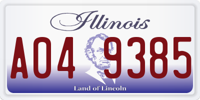 IL license plate A049385