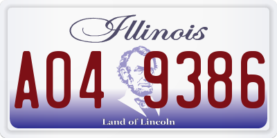 IL license plate A049386
