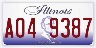 IL license plate A049387