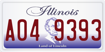 IL license plate A049393