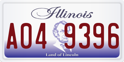 IL license plate A049396