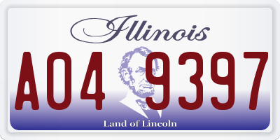 IL license plate A049397