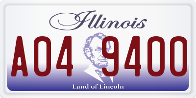 IL license plate A049400