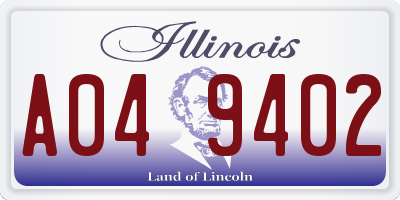 IL license plate A049402