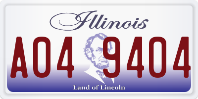 IL license plate A049404