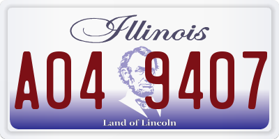 IL license plate A049407