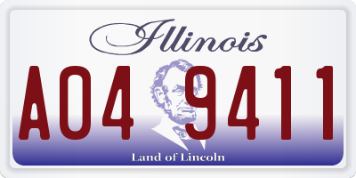 IL license plate A049411