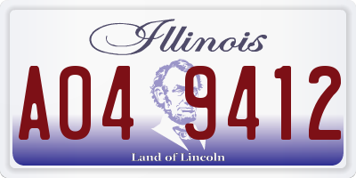 IL license plate A049412
