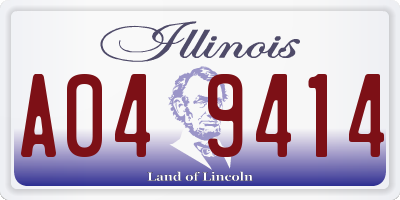 IL license plate A049414