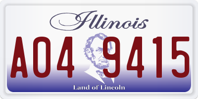 IL license plate A049415