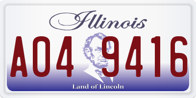 IL license plate A049416