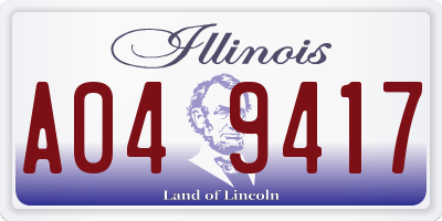 IL license plate A049417