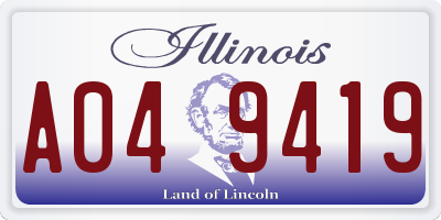 IL license plate A049419