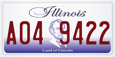 IL license plate A049422