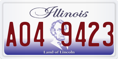 IL license plate A049423