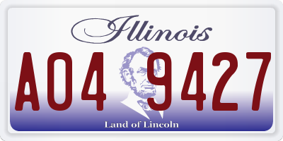 IL license plate A049427