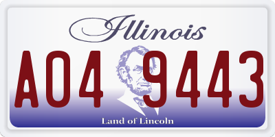 IL license plate A049443