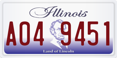 IL license plate A049451