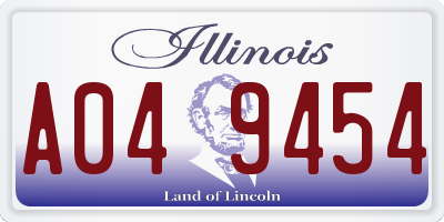 IL license plate A049454
