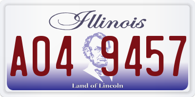 IL license plate A049457