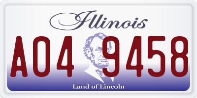 IL license plate A049458