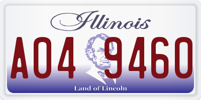 IL license plate A049460