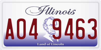 IL license plate A049463