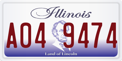 IL license plate A049474