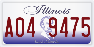 IL license plate A049475