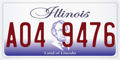 IL license plate A049476