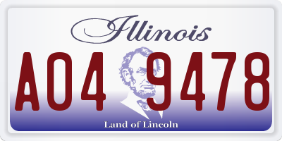 IL license plate A049478