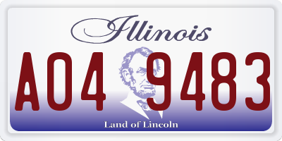 IL license plate A049483
