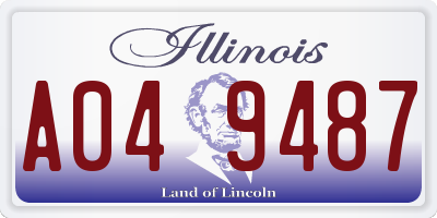 IL license plate A049487