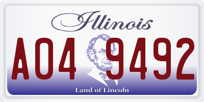 IL license plate A049492